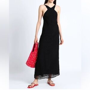 Topshop Women’s Crossfront‎ Maxi Dress Black Lace Size 6
